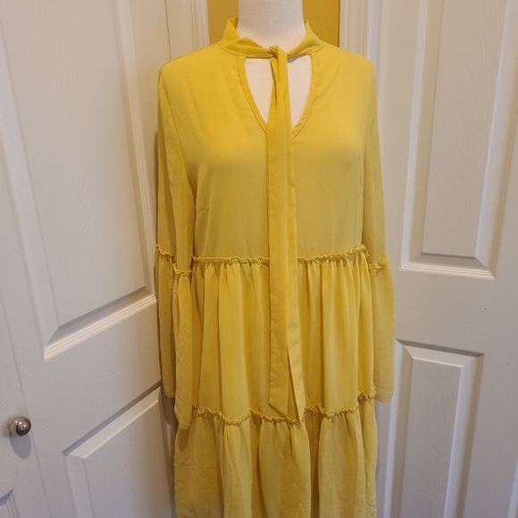 new feeling Dresses & Skirts - NEW FEELING YELLOW RUFFLED DRESS, SIZE XXL, NEW